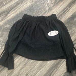Off the shoulder black long sleeve top size M